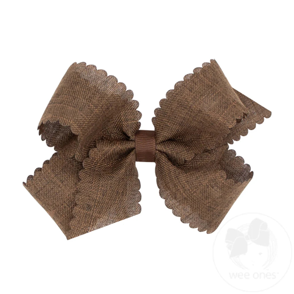Medium Scallop Edge Linen Bow