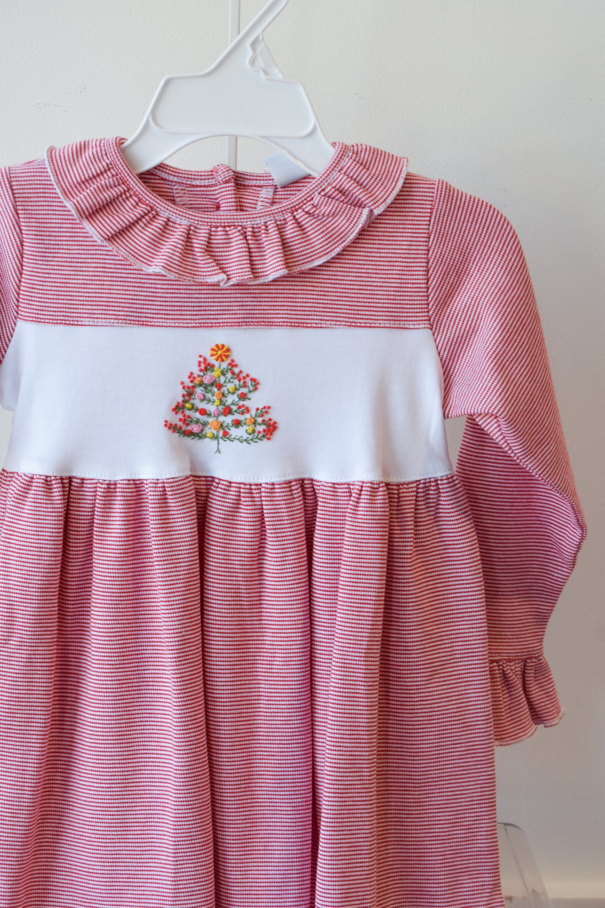 Holiday Holly Long Sleeve Ruffle Hem Dress