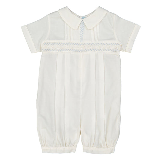 Vintage Smocked Boy Blues Romper