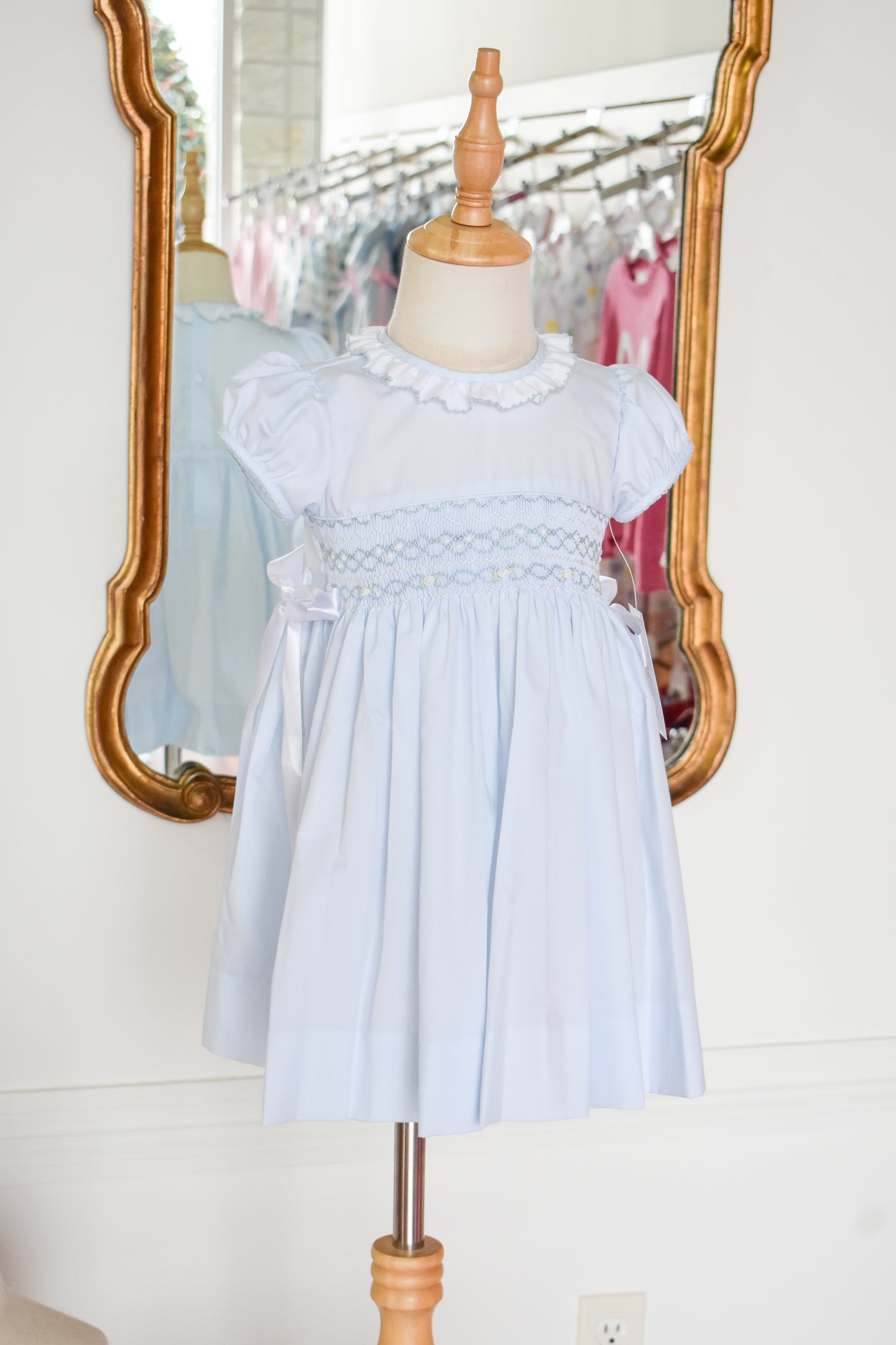 "Something Blue" Rose Smocked Dress