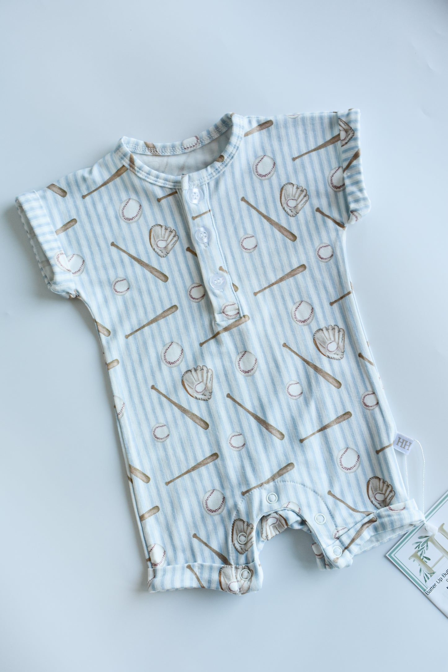 Batter Up Button Short Romper
