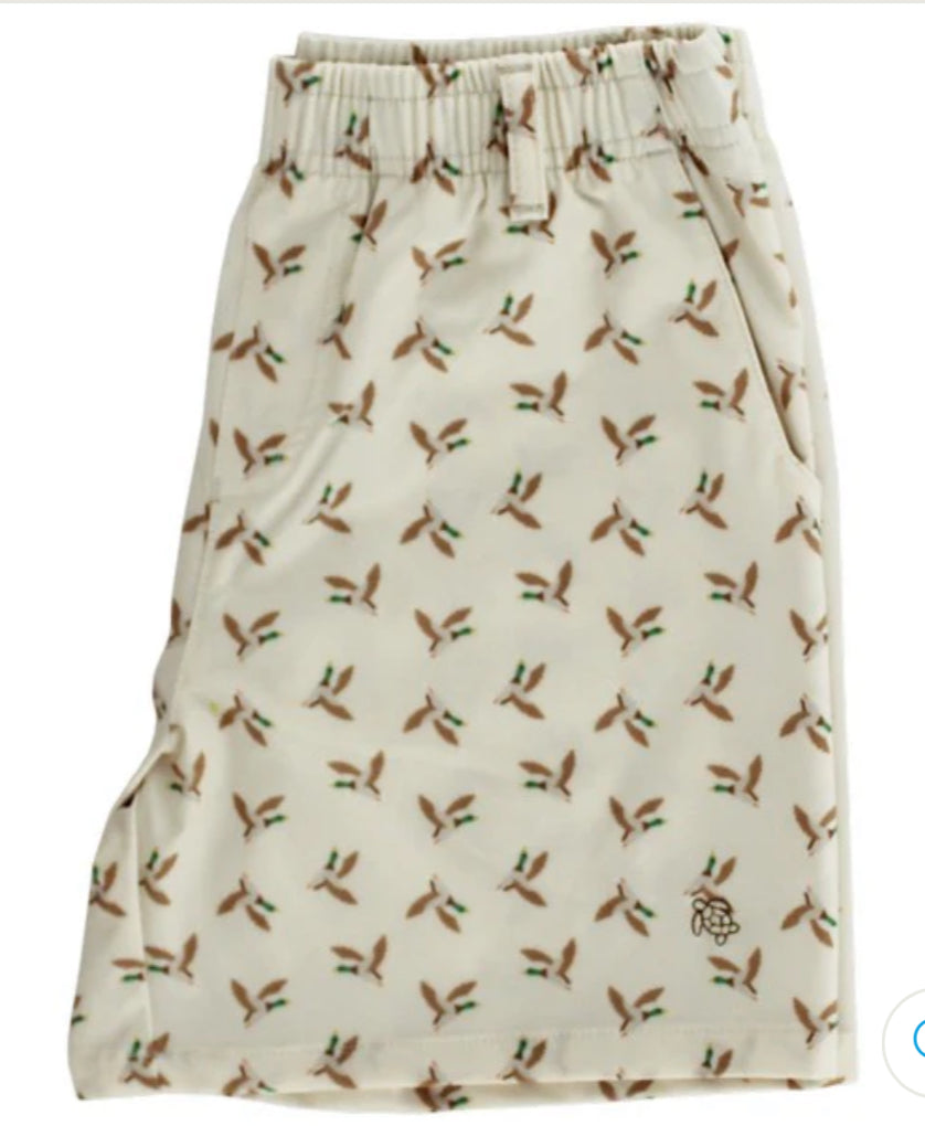 Printed Performance Shorts-Ducks