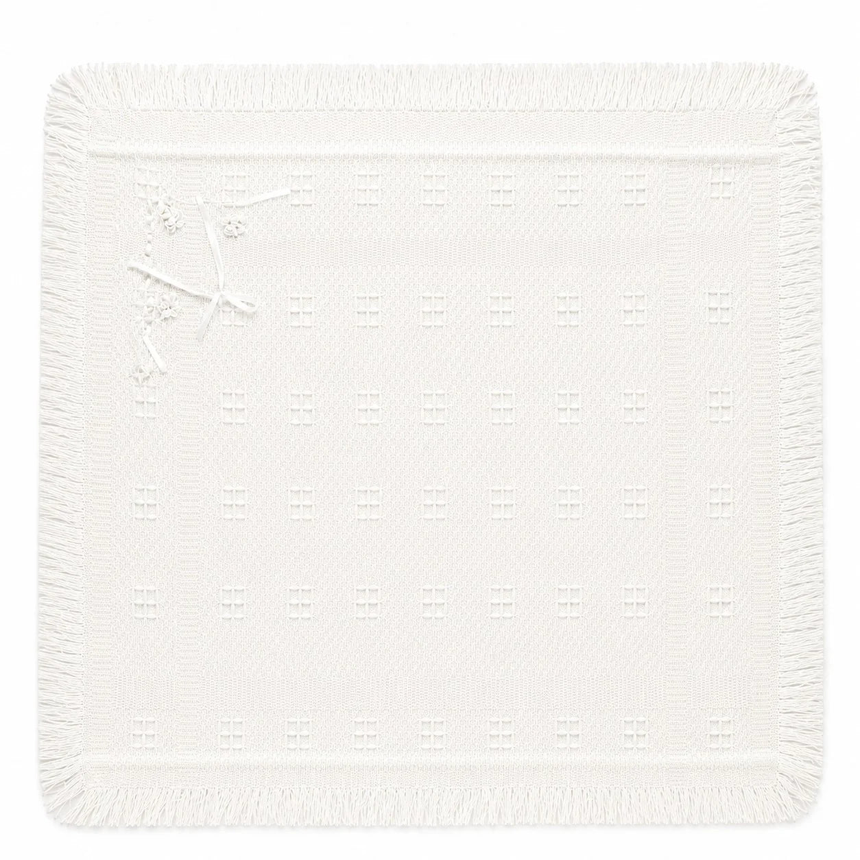 Floral Detailed Christening Blanket
