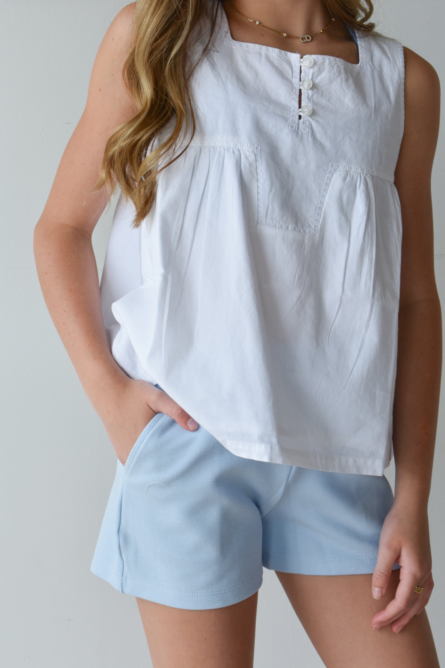 BISBY Basic Shorts-Light Blue
