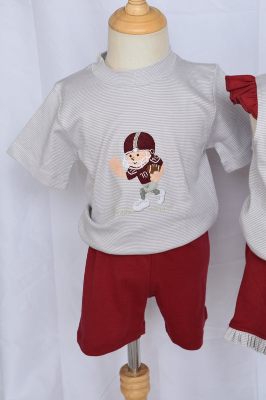 Maroon Boy Short Set