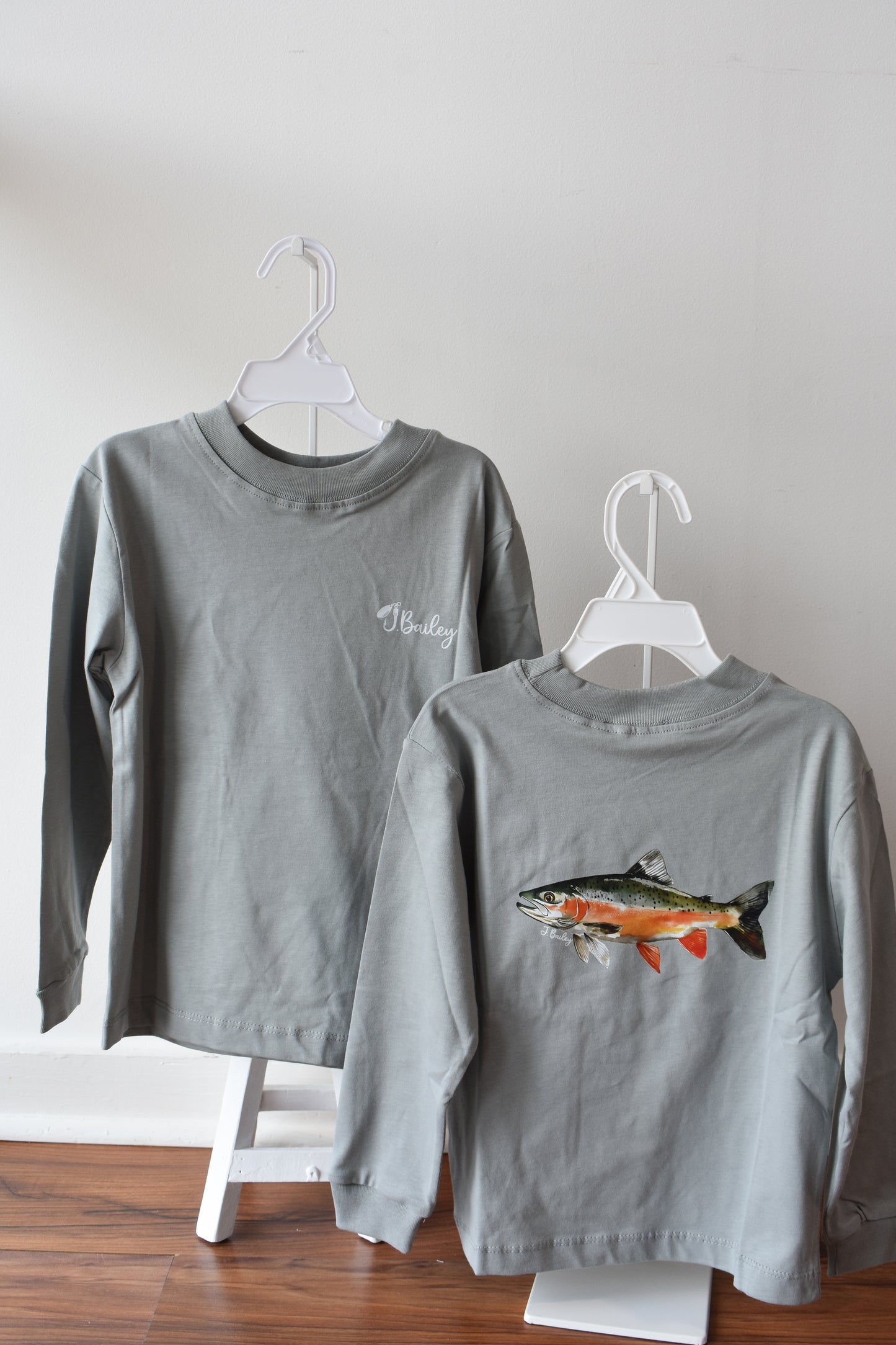 Long Sleeve Logo Tee-Trout on Limestone
