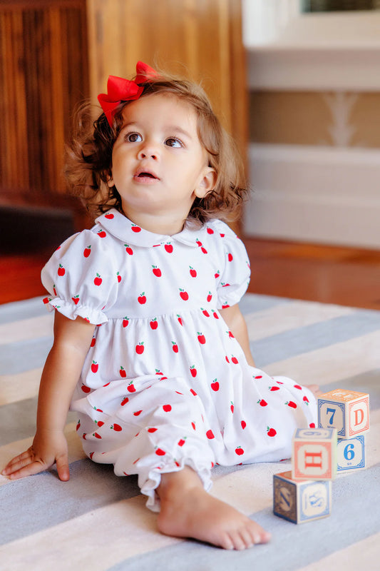 Short Sleeve Britt Romper-Egerton Apples