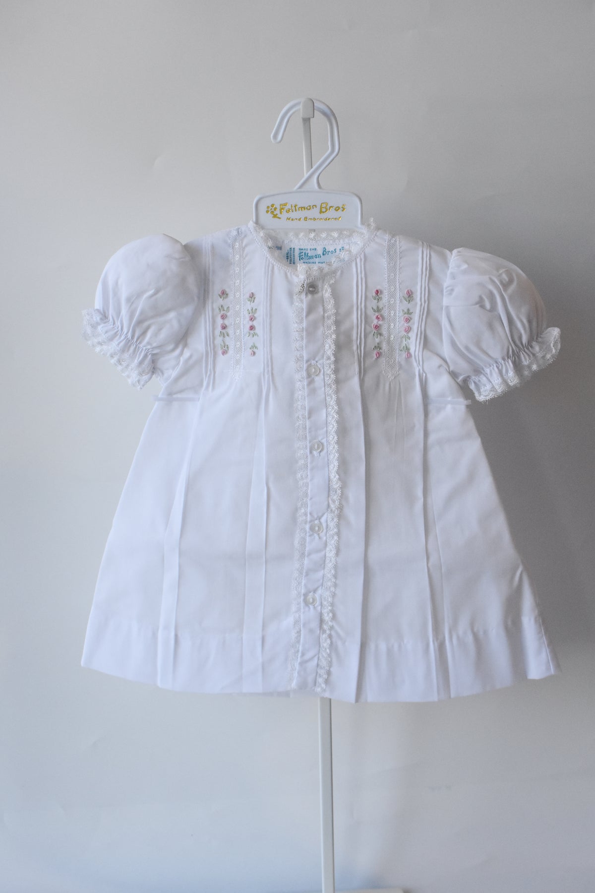 Floral Rosebud White Lace Heirloon Daygown