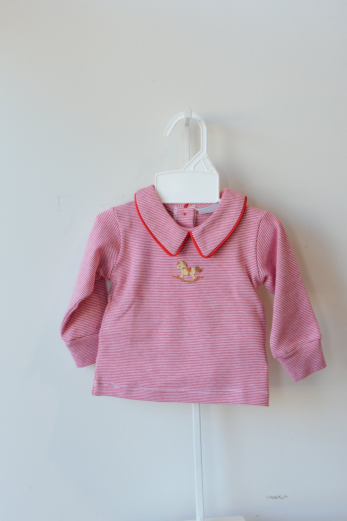 Holiday Horse Long Sleeve Collared Diaper Set
