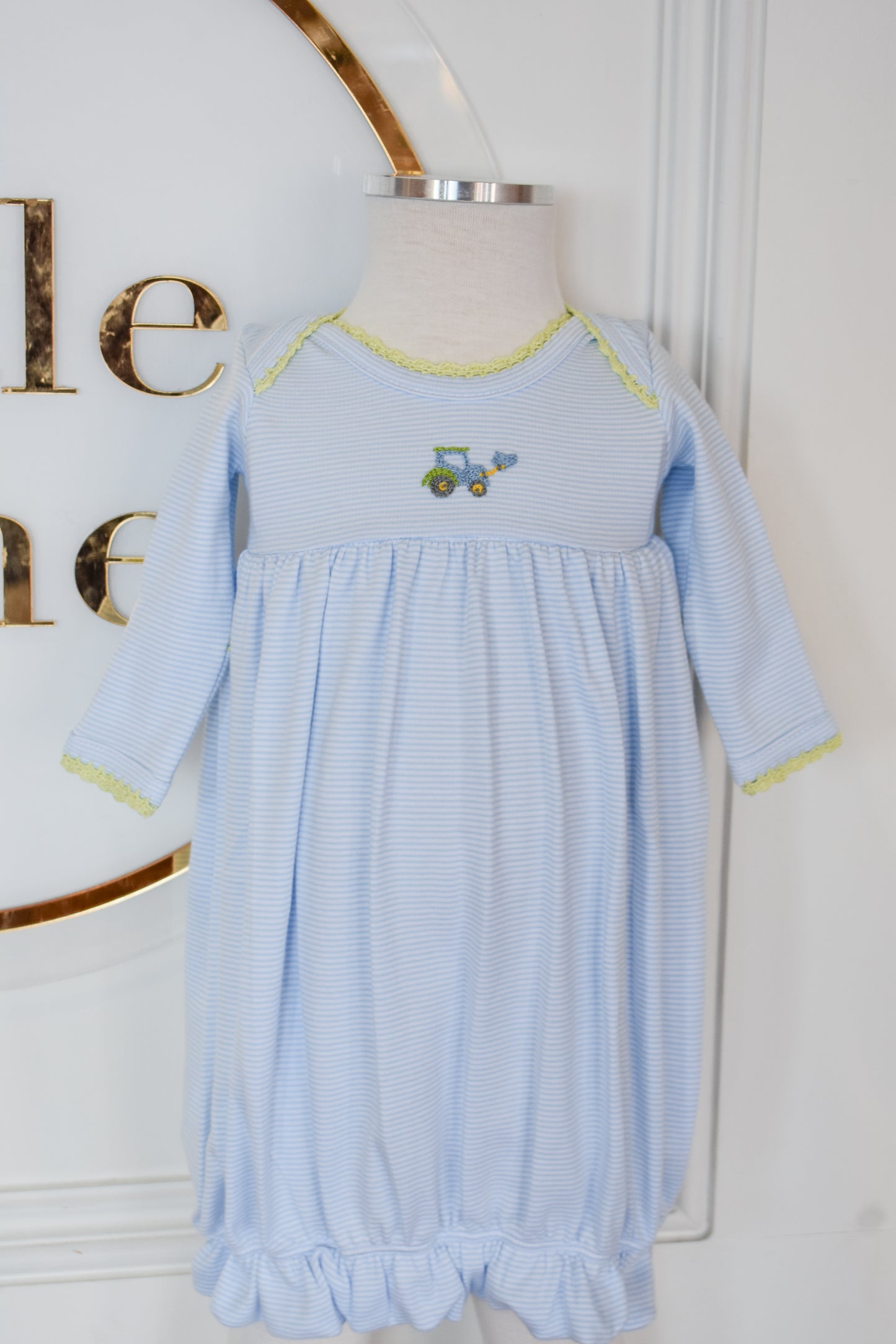 Embroidered Crochet Gown-Squiggles