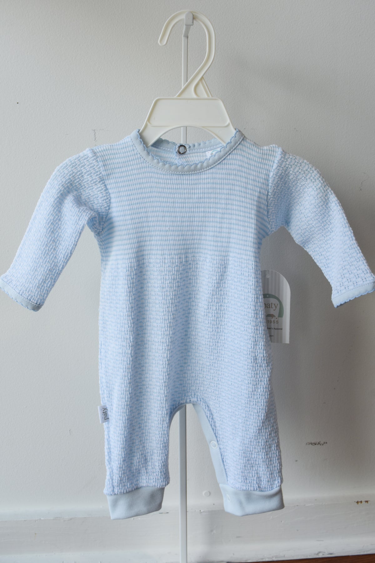 Paty Knit Solid Color Pima Trim Romper