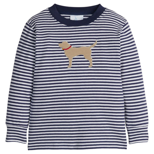 Tail Wag'n Striped Applique LS T-Shirt
