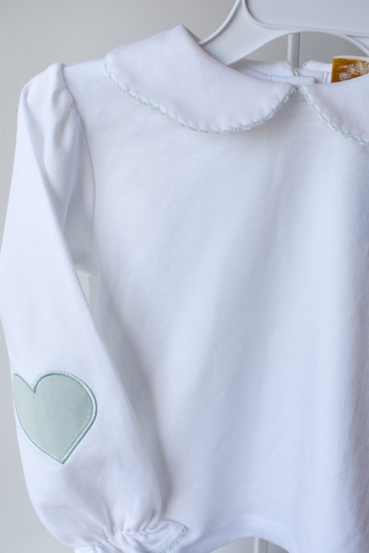 Emma’s Elbow Top-White/Greenwich Green