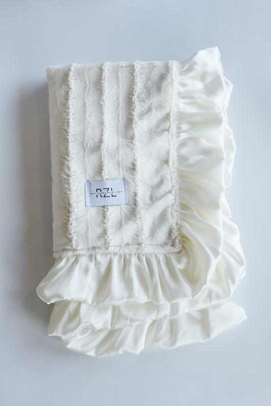 Double Plush Blanket-Ivory Chinchilla
