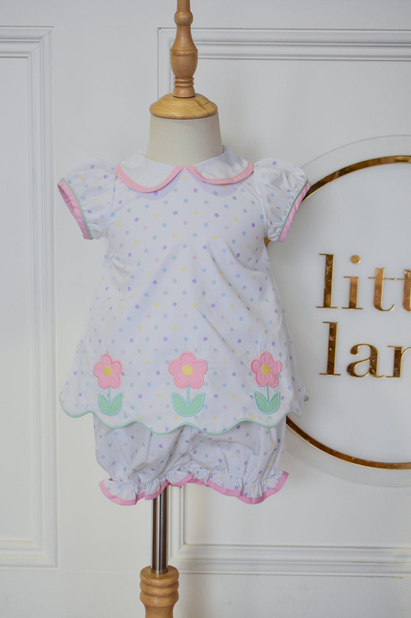 Petal & Dot Bow Back Bloomer Set