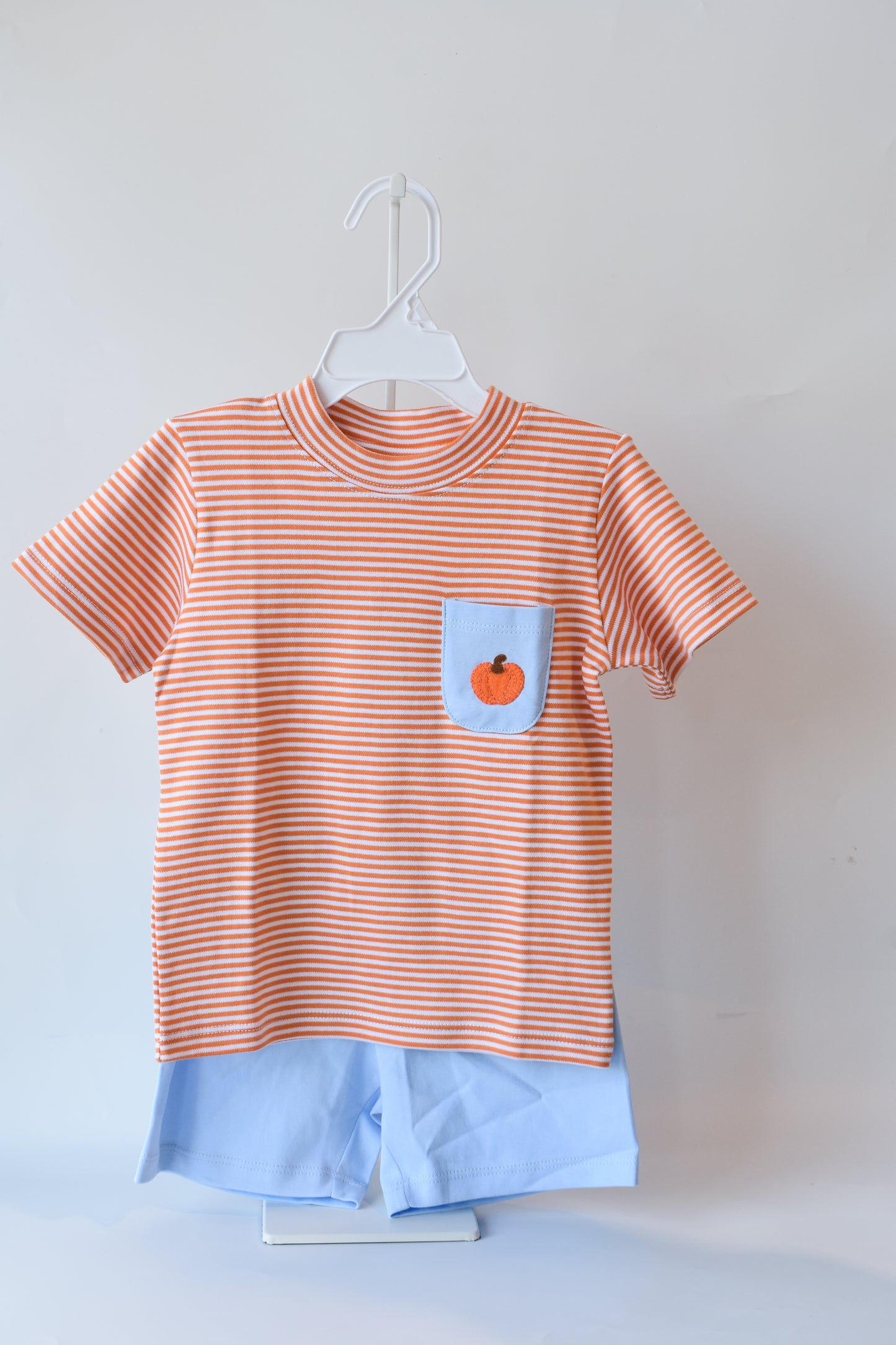 Blue Mini Pumpkin Pocket Short Set