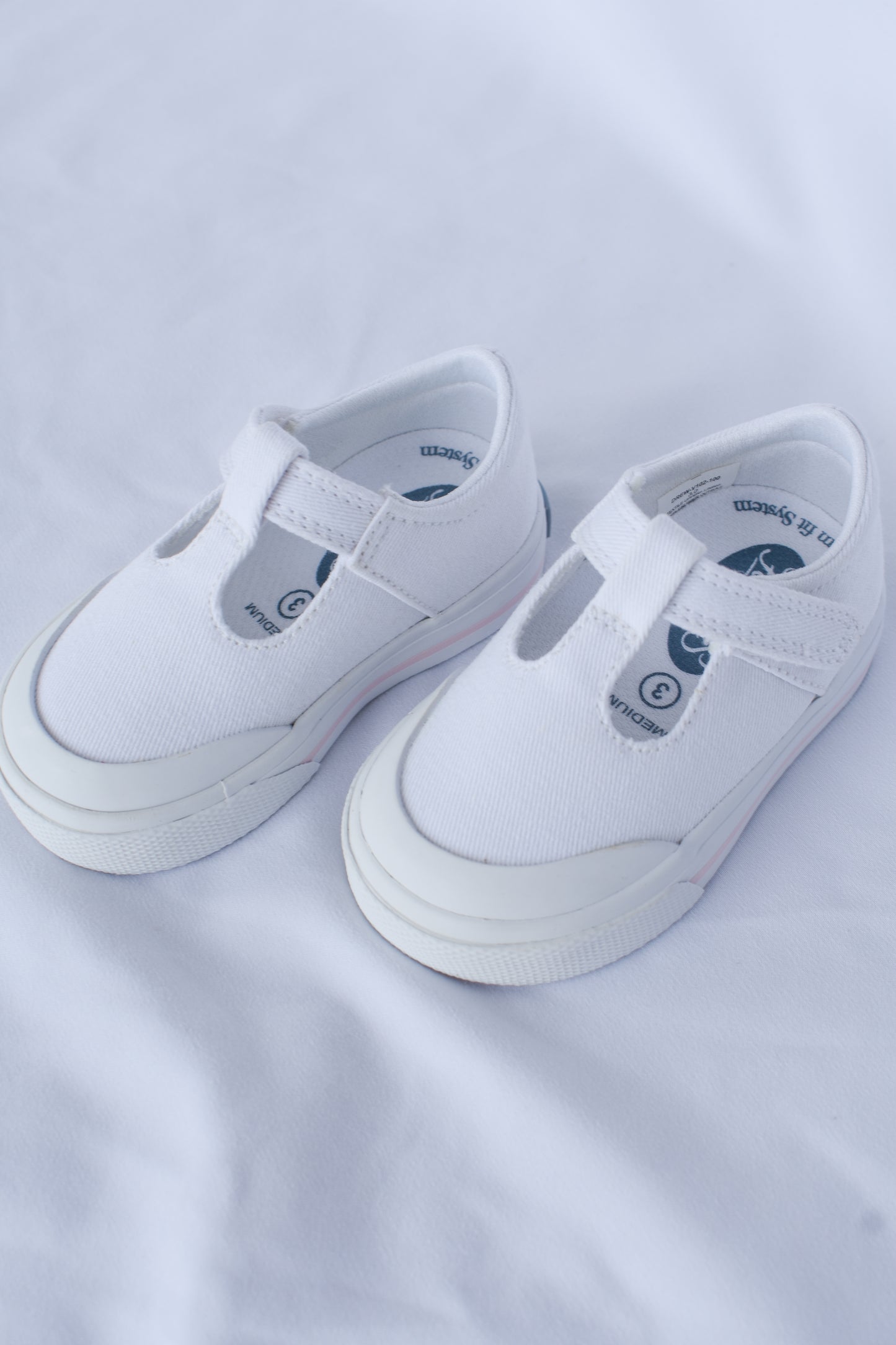 Drew White Canvas T-Strap Sneaker