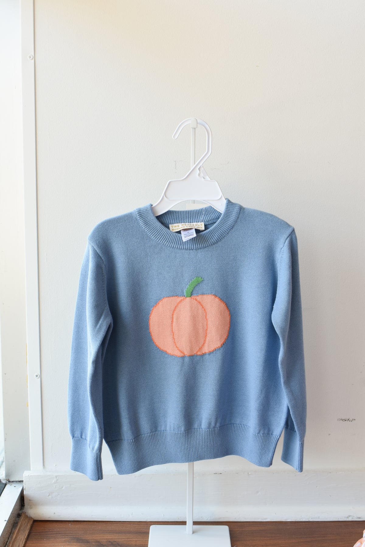 Isaac's Intarsia Sweater-Barrington Blue/Pumpkin