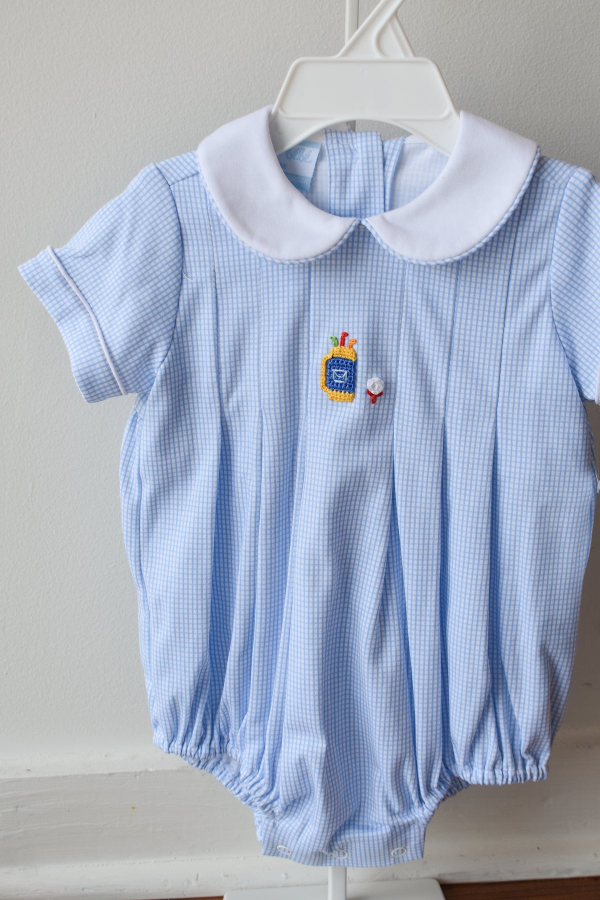 Mini Golf Blue Check Knit Bubble