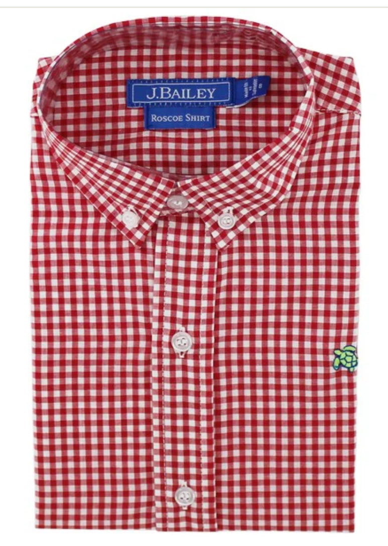 Roscoe Button Down-Red Check