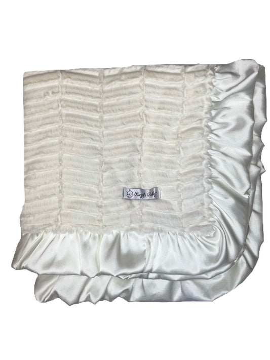 Double Plush Blanket-Ivory Oxford