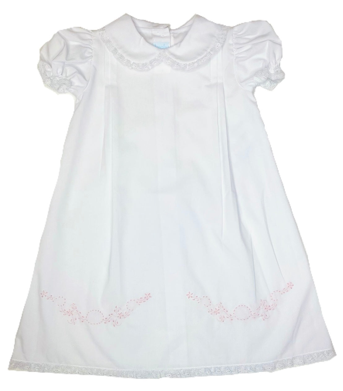 White Day Gown W/ Pink Dot Design