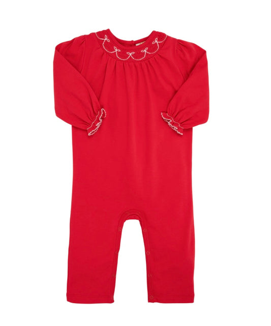 Long Sleeve Bridget Romper-Richmond Red