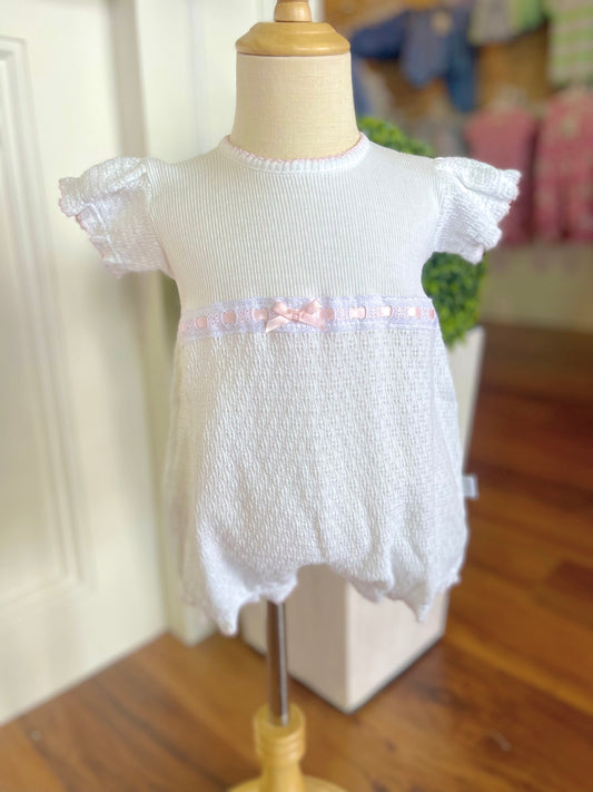 Bow Bubble W/ Eyelet Trim