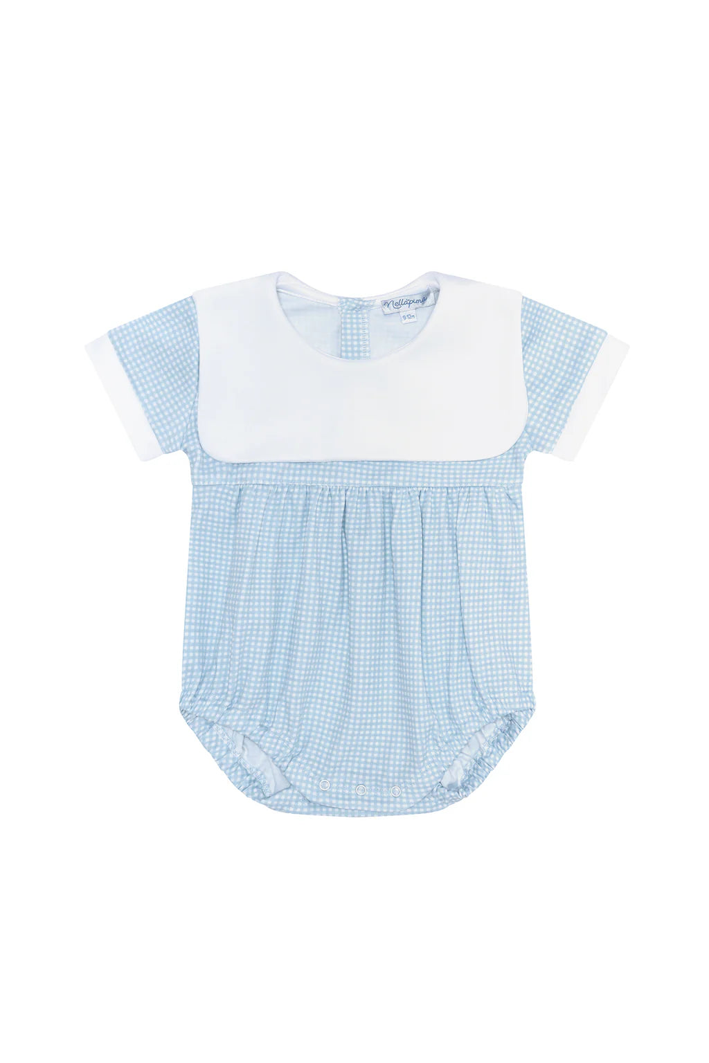 Classic Blue Gingham Collared Bubble