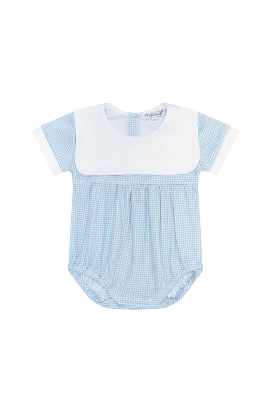 Classic Blue Gingham Collared Bubble