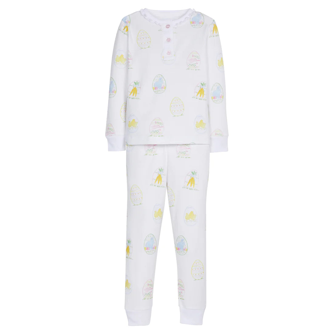 Ruffle Printed Jammies-Easter Eggs