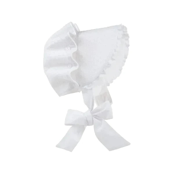 BelleFaire Bonnet-White Dallas Dot