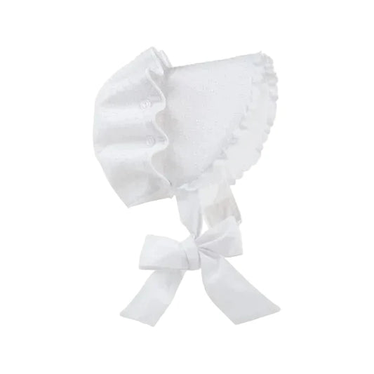 BelleFaire Bonnet-White Dallas Dot
