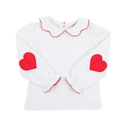 Emma's Red Elbow Patch Top-Worth Ave White
