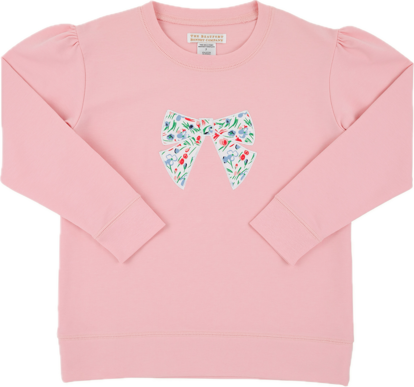 Cassidy Comfy Puff Sleeve Crewneck-Sandpearl/Fair St Bow