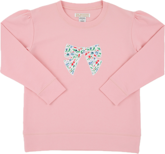 Cassidy Comfy Puff Sleeve Crewneck-Sandpearl/Fair St Bow