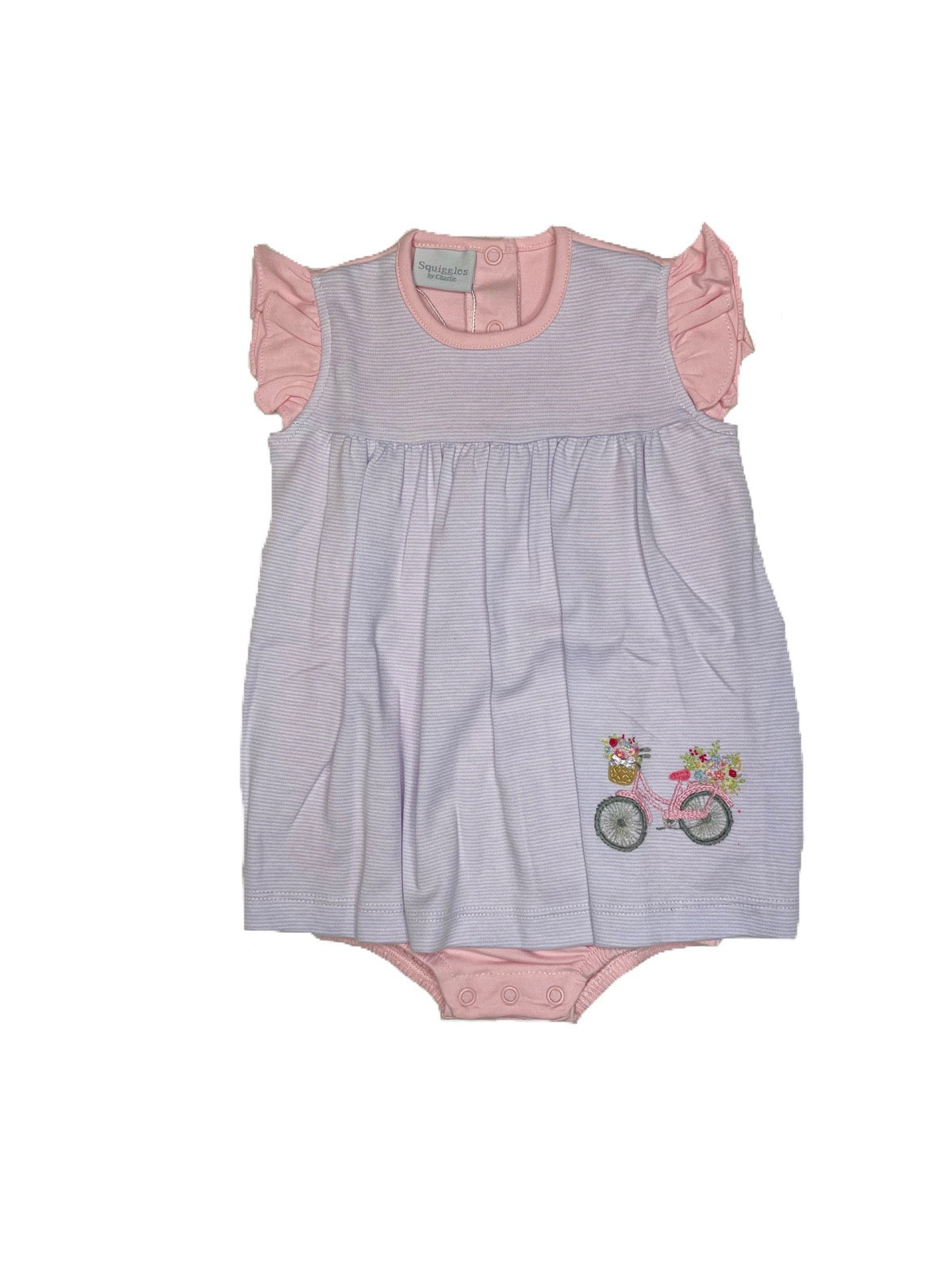 Bicycle Flower Apron Romper