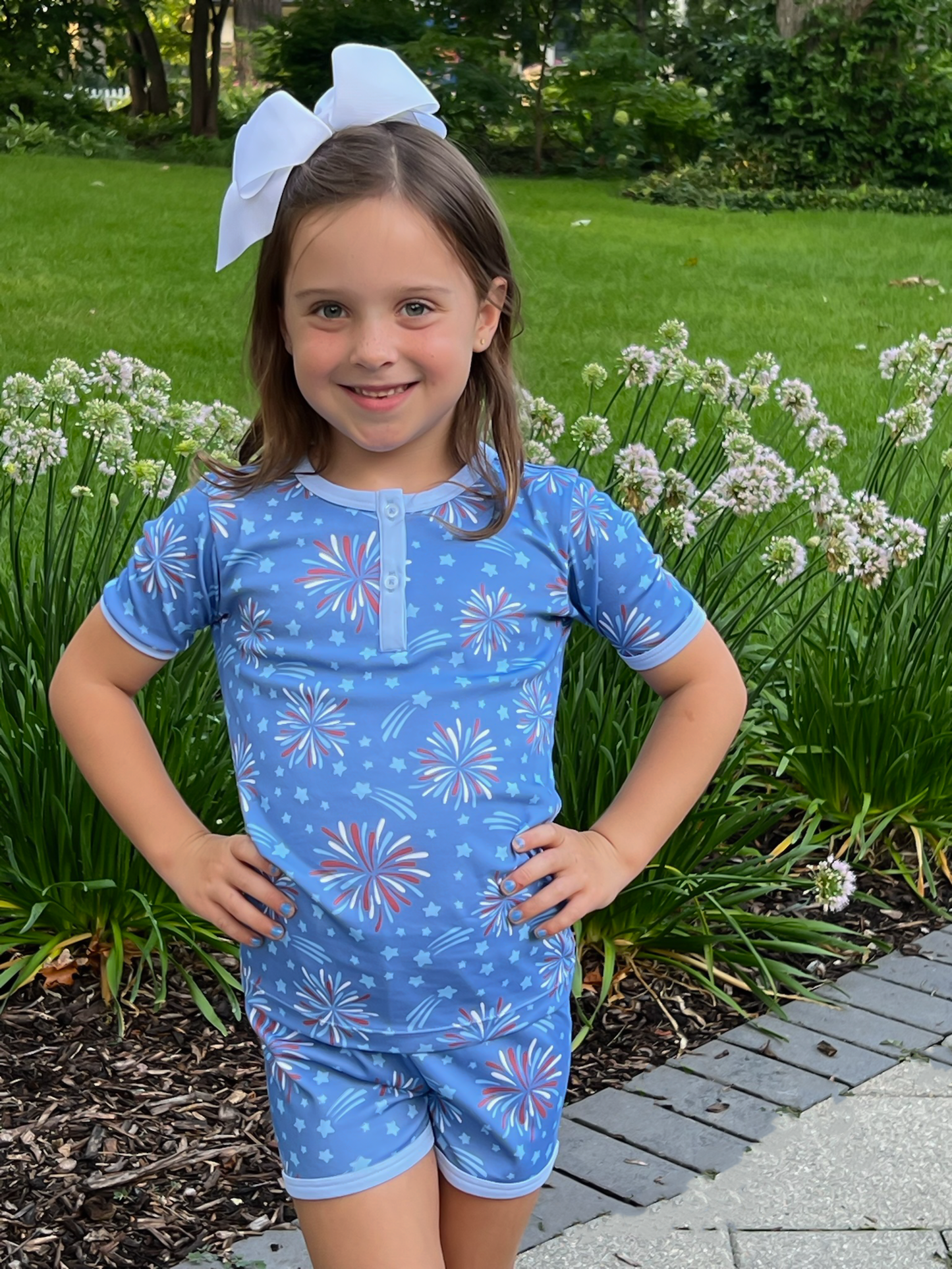 Sparks Flying! Girl's Two Piece PJ Short Set