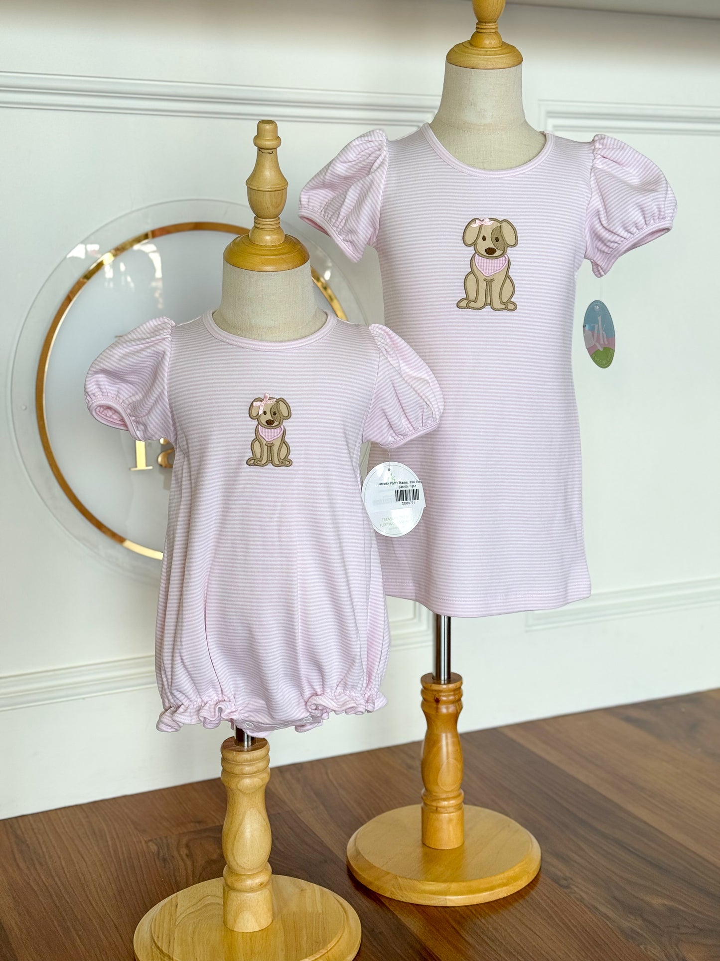 Labrador Pam's Bubble, Pink Bitty Stripe Knit
