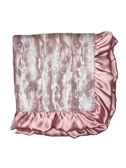 Double Plush Blanket-Steel Rosewater