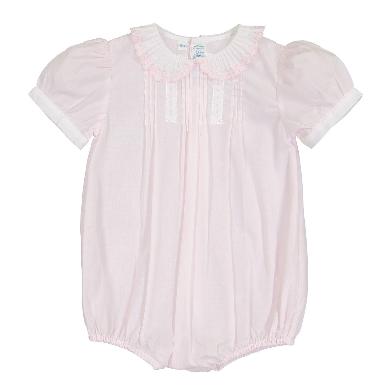 Vintage Scalloped Collar Bubble-Pink/White Trim