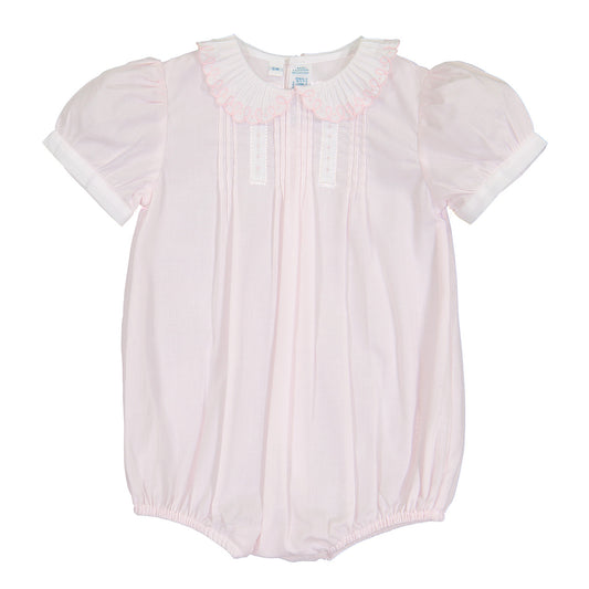 Vintage Scalloped Collar Bubble-Pink/White Trim