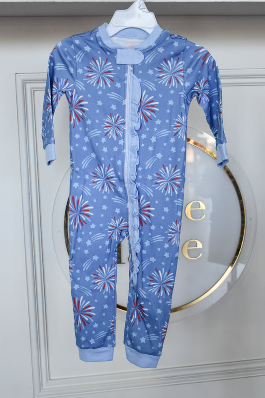 Sparks Flying-Ruffled One Piece Jammie