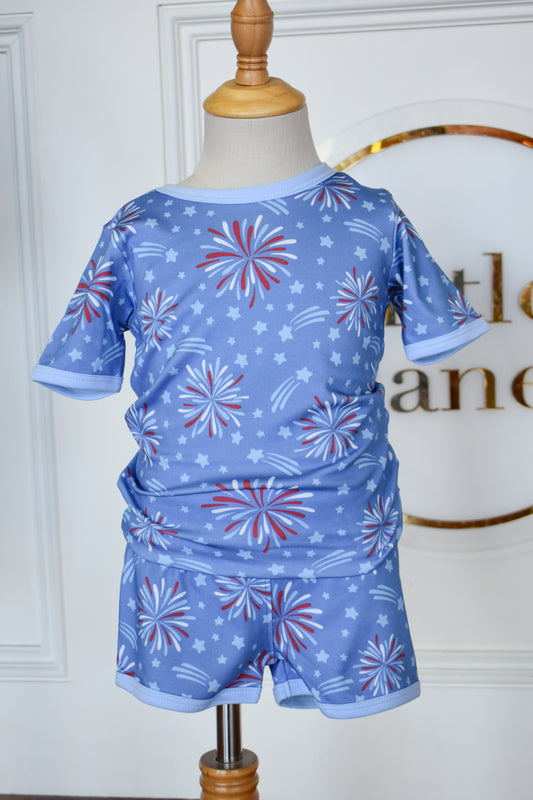 Sparks Flying! Boy's Two Piece PJ Short Set