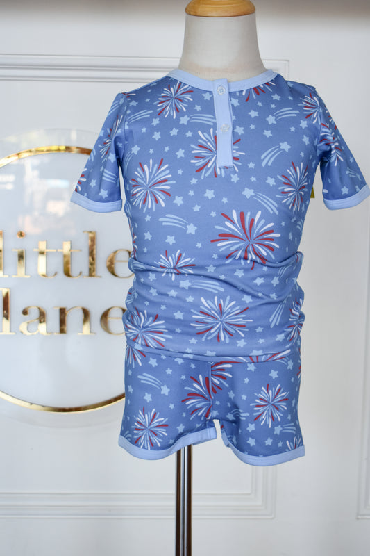 Sparks Flying! Girl's Two Piece PJ Short Set