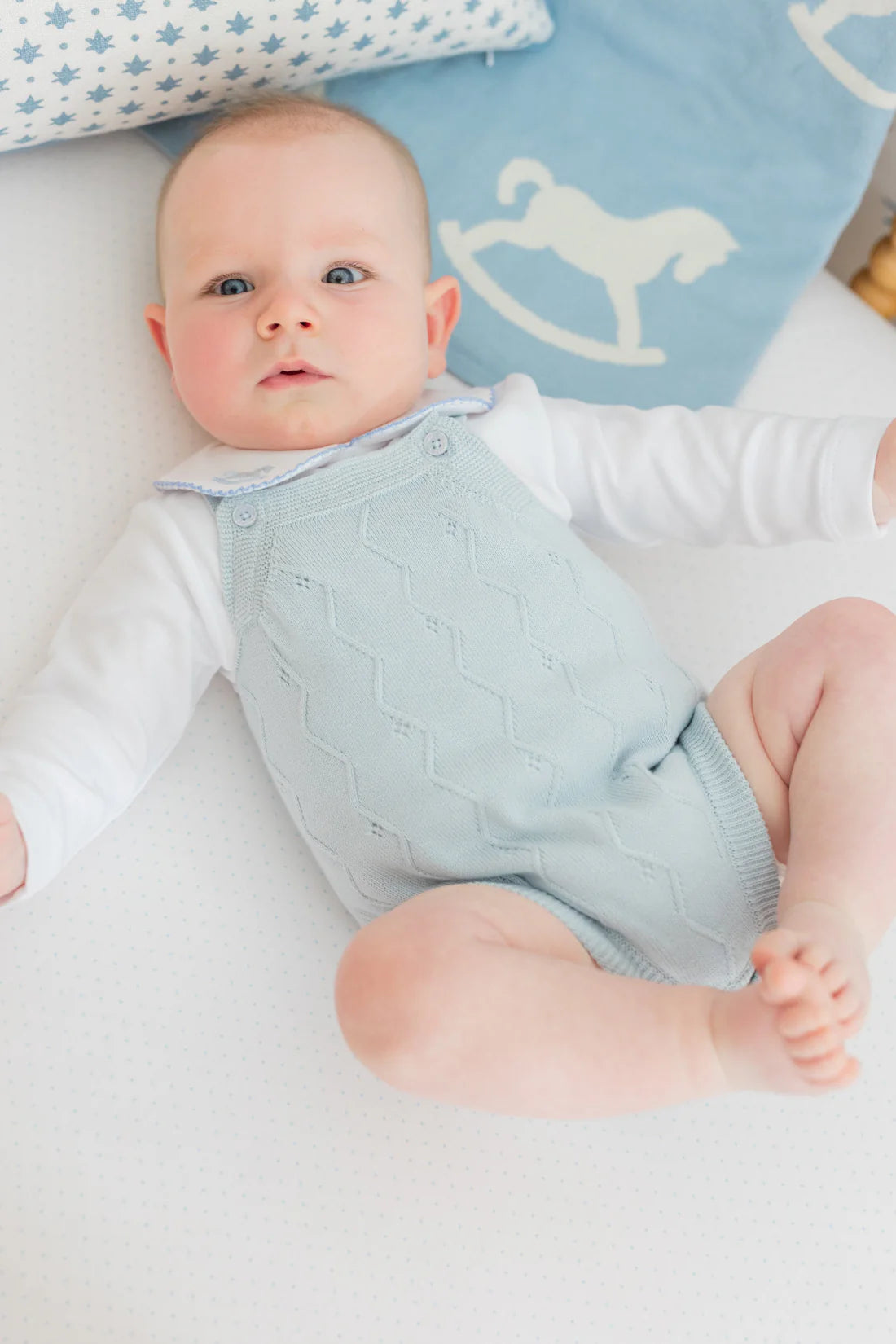 Precious Pointelle Light Blue Knit Bubble