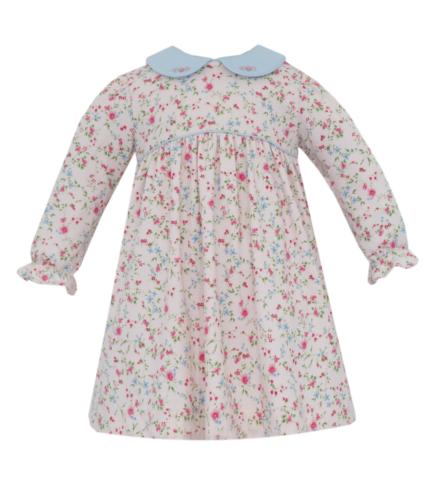 Pink Peonies Long Sleeve Knit Dress