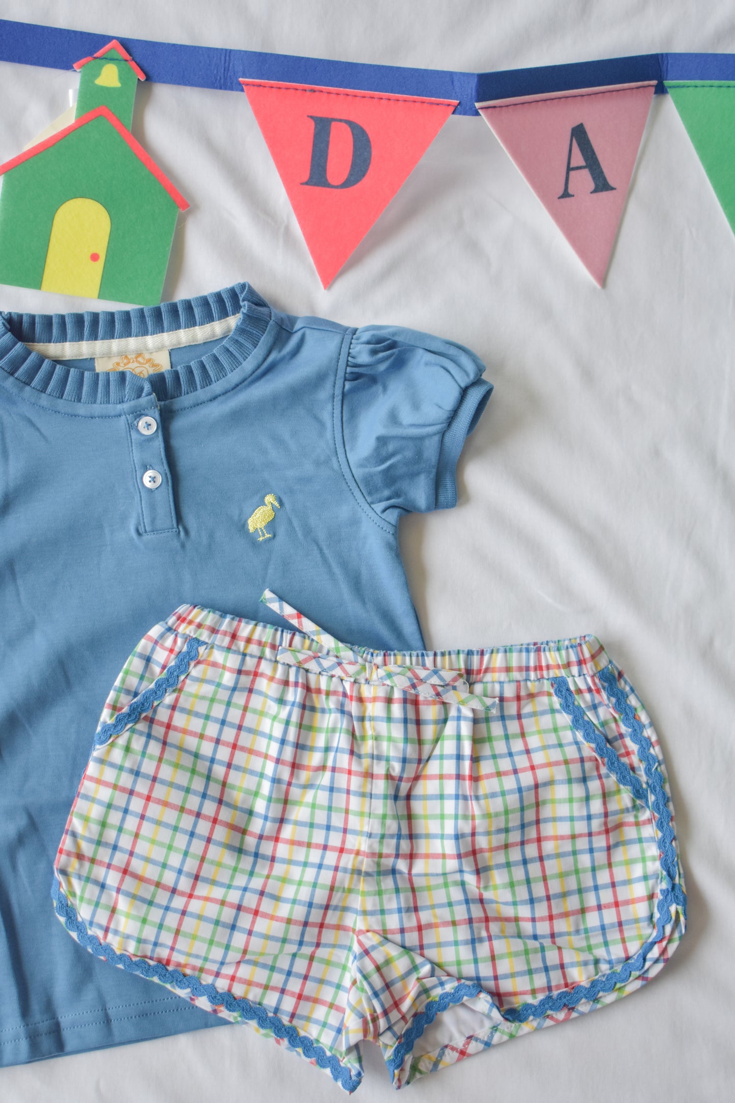 Little Miss Prim and Proper-Wood Boat Blue