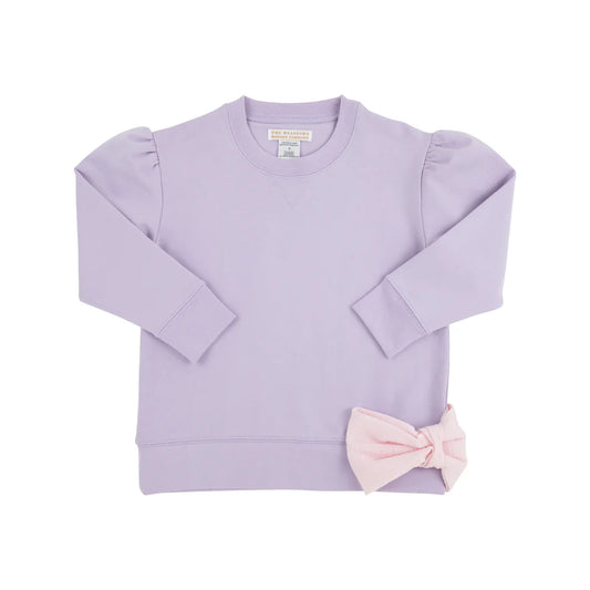 Cassidy Comfy Crewneck- Bow Lauderdale Lavender/Palm Beach Pink