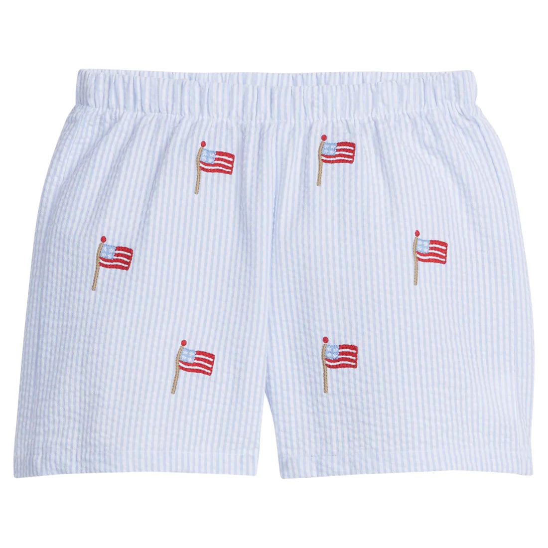 Flags n Fun Embroidered Seersucker Shorts